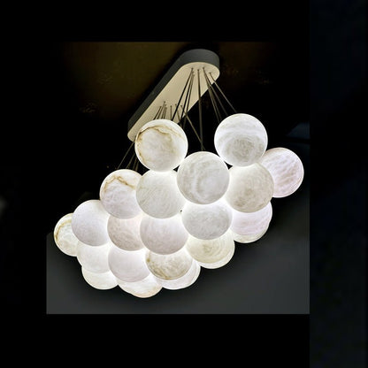 Nikita Luxury 27-Alabaster Ball Chandelier for Timeless - Zelno
