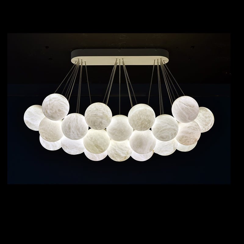 Nikita Luxury 27-Alabaster Ball Chandelier for Timeless - Zelno