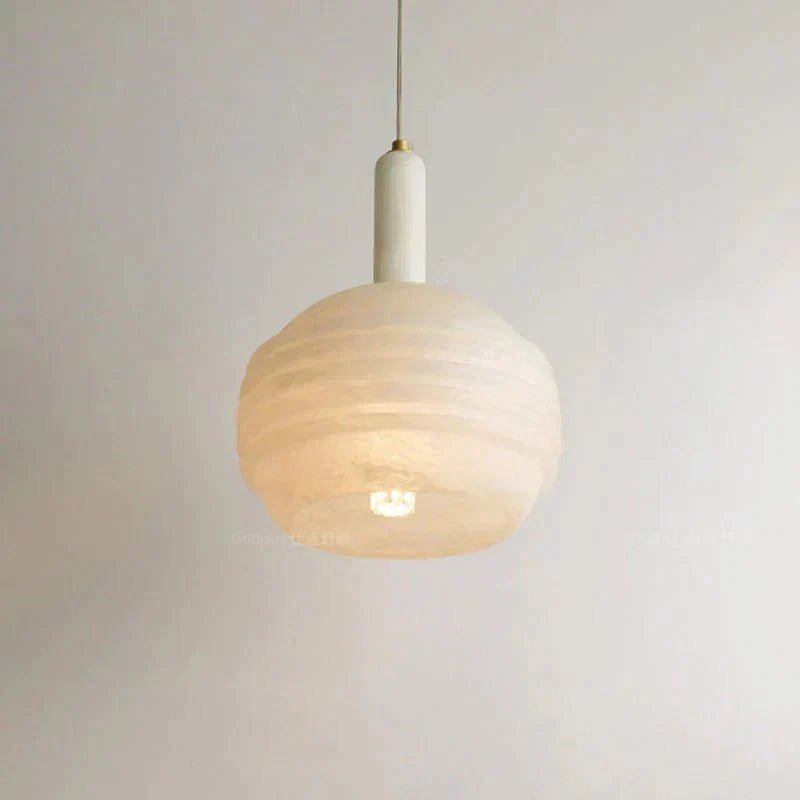 Nina Modern Alabaster Pendant Light, Alabaster Pendant Lamp Besides Bed - Zelno Lighting