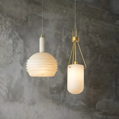 Nina Modern Alabaster Pendant Light, Alabaster Pendant Lamp Besides Bed - Zelno Lighting