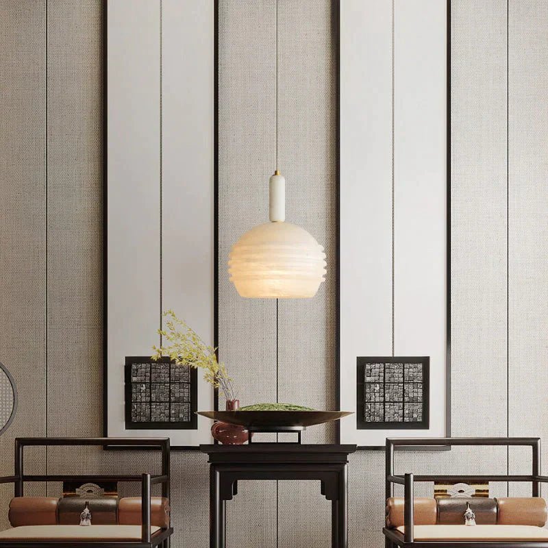 Nina Modern Alabaster Pendant Light, Alabaster Pendant Lamp Besides Bed - Zelno Lighting