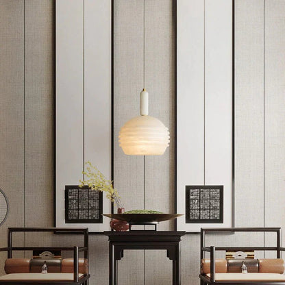 Nina Modern Alabaster Pendant Light, Alabaster Pendant Lamp Besides Bed - Zelno Lighting