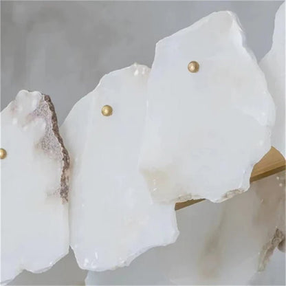 Noah Alabaster Modern Snowflake Round Chandelier - Zelno