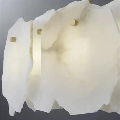 Noah Alabaster Modern Snowflake Round Chandelier - Zelno