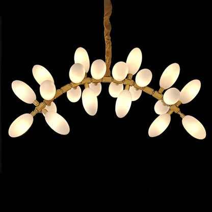 Nordic Art Long Magnolia alba Glass Ceiling Chandelier for Staircase/Hallway/Entryway Light Fixture - Zelno Lighting