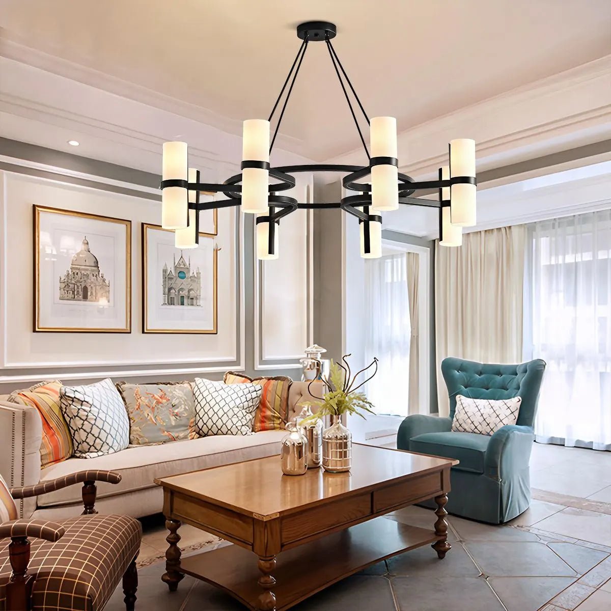 Nordic Creative Multi-Headed Round Chandelier - Zelno