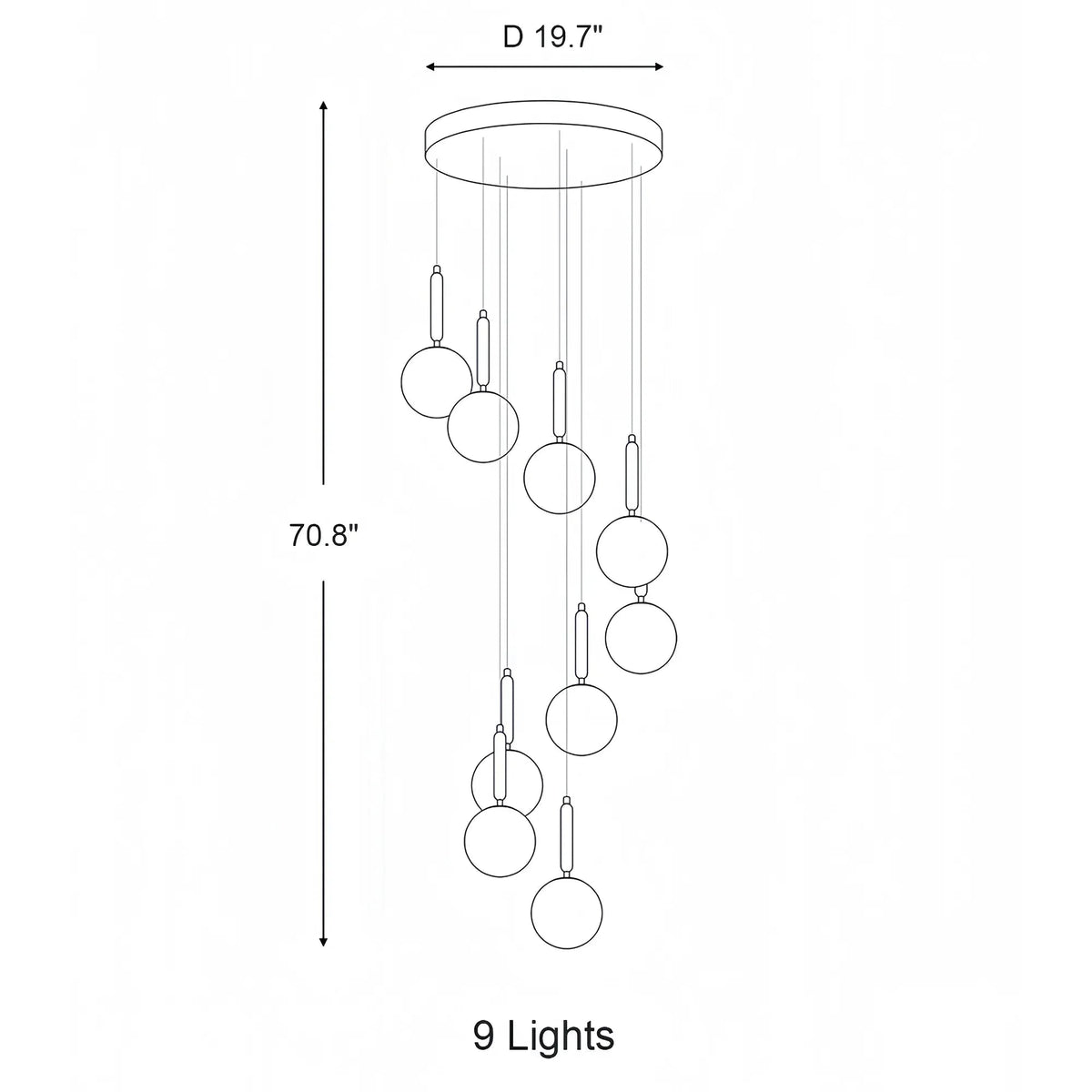 Nordic Extra Large Minimalist Long Pendant Light for High Ceiling Staircase - Zelno Lighting