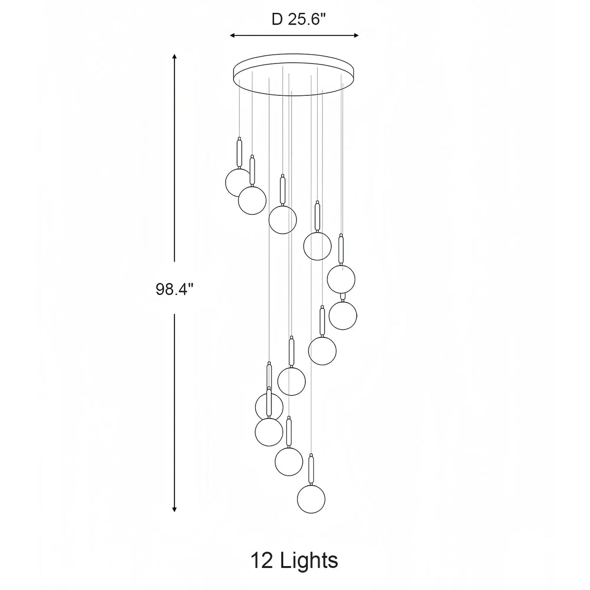 Nordic Extra Large Minimalist Long Pendant Light for High Ceiling Staircase - Zelno Lighting
