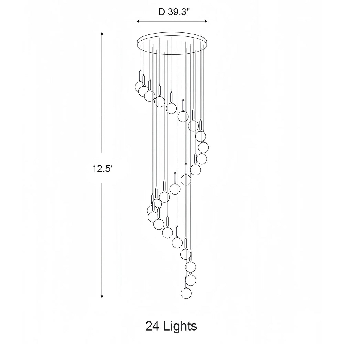 Nordic Extra Large Minimalist Long Pendant Light for High Ceiling Staircase - Zelno Lighting