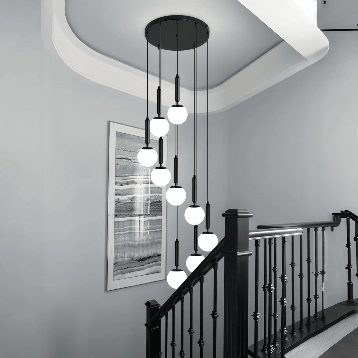 Nordic Extra Large Minimalist Long Pendant Light for High Ceiling Staircase - Zelno Lighting