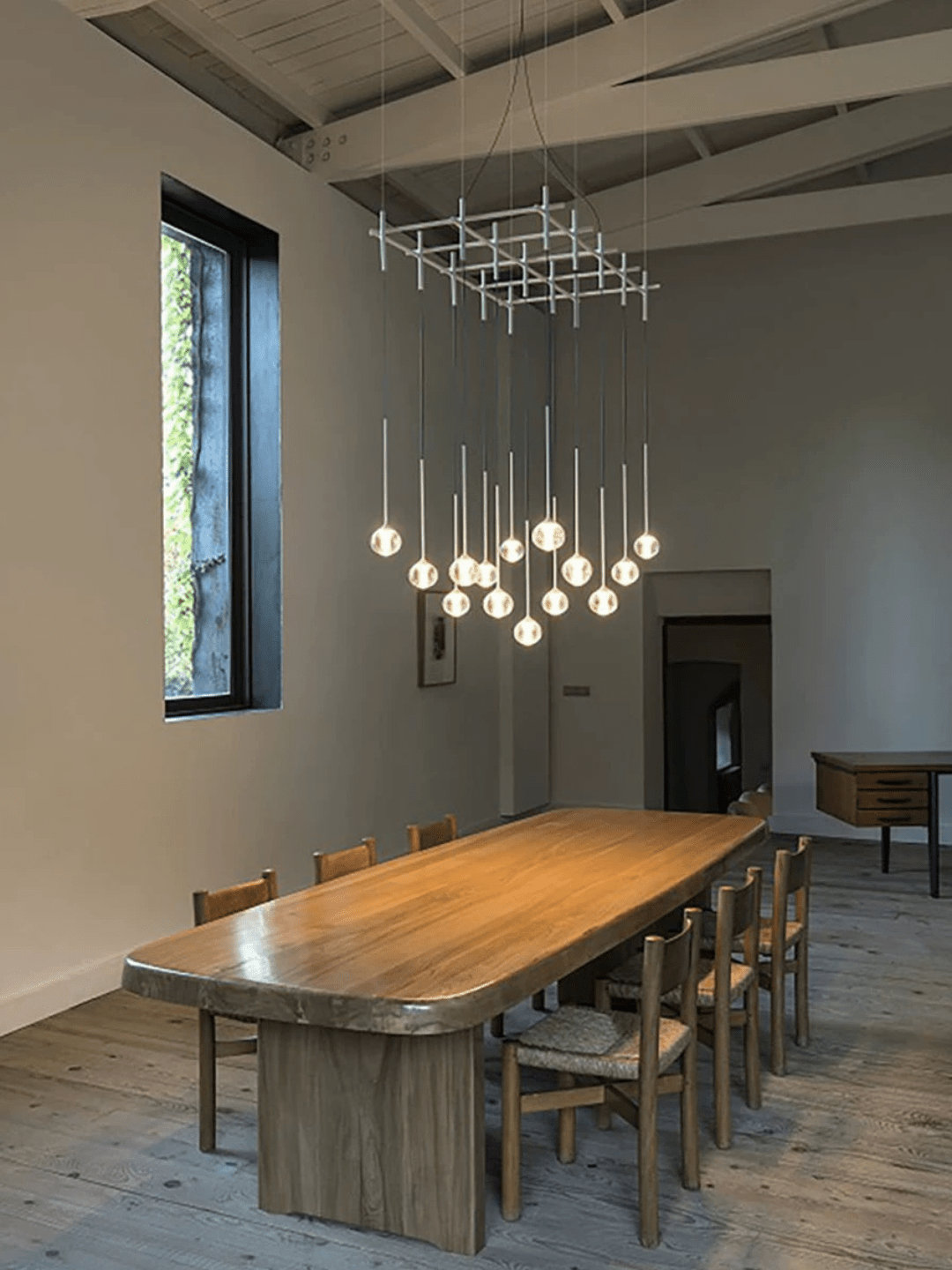 Nordic Minimalist Clear Ribbed Glass Globe Pendant Light - Zelno Lighting