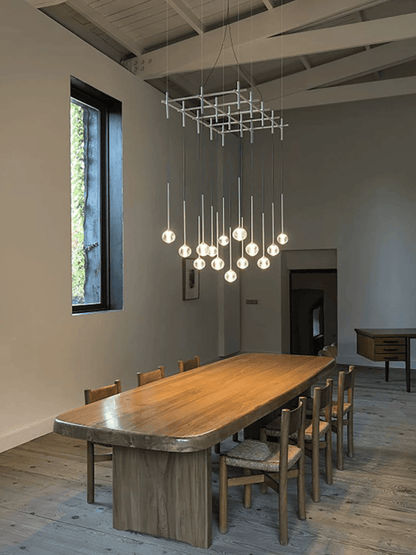 Nordic Minimalist Clear Ribbed Glass Globe Pendant Light - Zelno Lighting