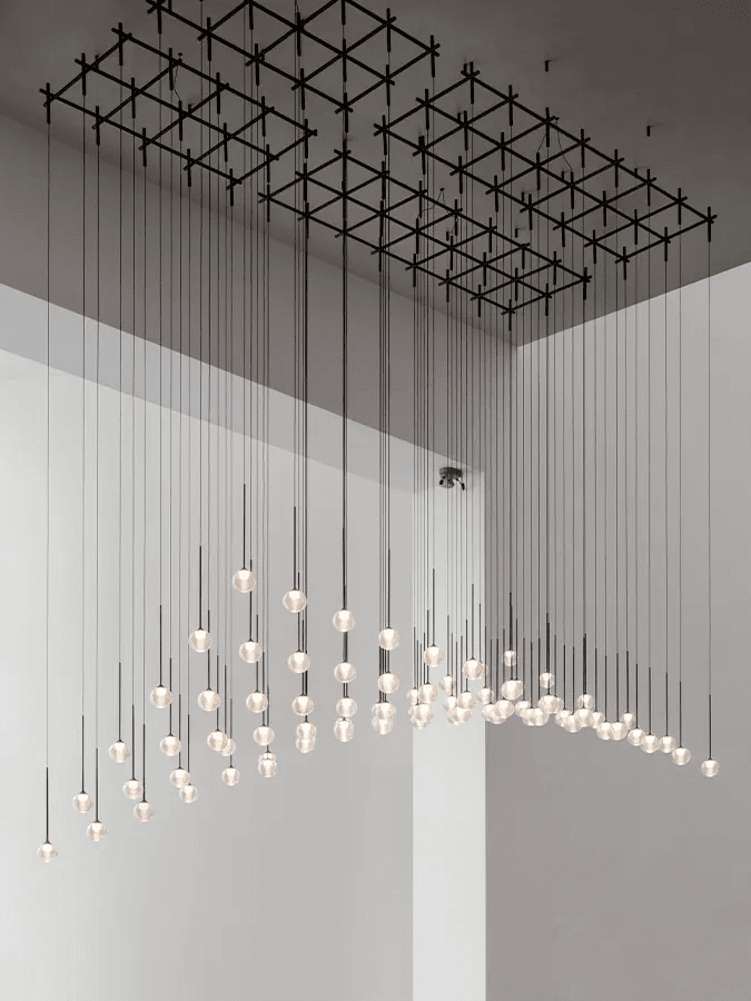 Nordic Minimalist Clear Ribbed Glass Globe Pendant Light - Zelno Lighting