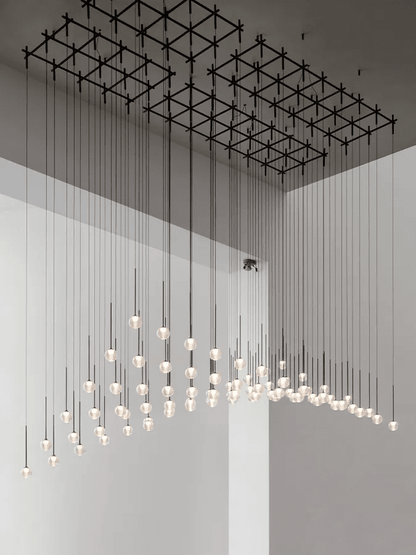 Nordic Minimalist Clear Ribbed Glass Globe Pendant Light - Zelno Lighting