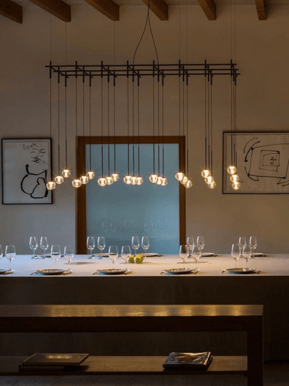 Nordic Minimalist Clear Ribbed Glass Globe Pendant Light - Zelno Lighting