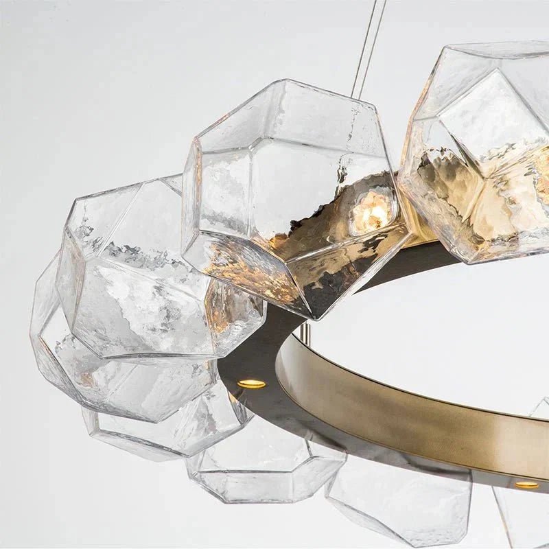 Nordic Minimalist Glass Circle Art Chandelier for Living/Dining Room/Bedroom - Zelno Lighting