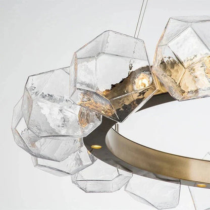 Nordic Minimalist Glass Circle Art Chandelier for Living/Dining Room/Bedroom - Zelno Lighting