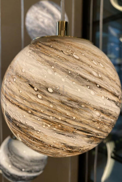Nordic Planet Creative Long Ball Pendant Chandelier Staircase Foyer - Zelno Lighting