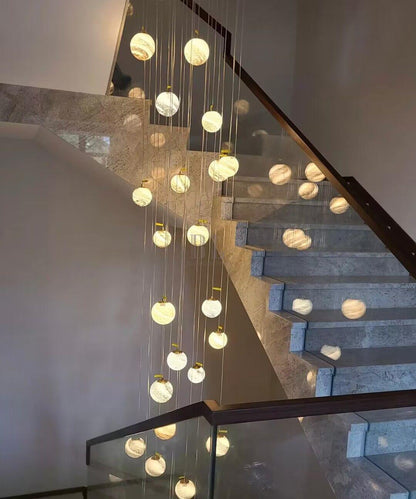Nordic Planet Creative Long Ball Pendant Chandelier Staircase Foyer - Zelno Lighting