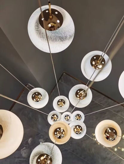 Nordic Planet Creative Long Ball Pendant Chandelier Staircase Foyer - Zelno Lighting