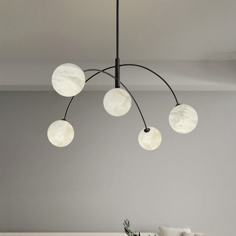 Nordic Postmodern Alabaster Arc Chandelier - Zelno Lighting
