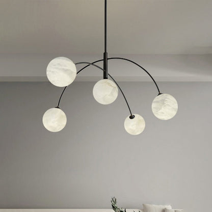 Nordic Postmodern Alabaster Arc Chandelier - Zelno Lighting