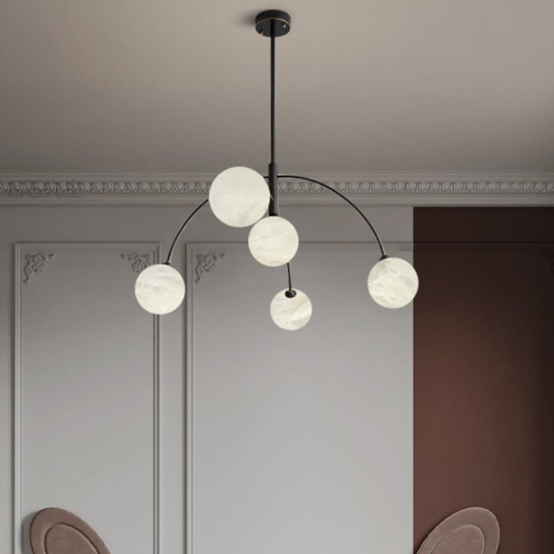 Nordic Postmodern Alabaster Arc Chandelier - Zelno Lighting