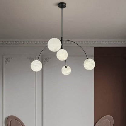 Nordic Postmodern Alabaster Arc Chandelier - Zelno Lighting