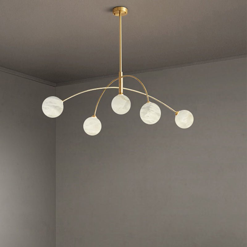 Nordic Postmodern Alabaster Arc Chandelier - Zelno Lighting