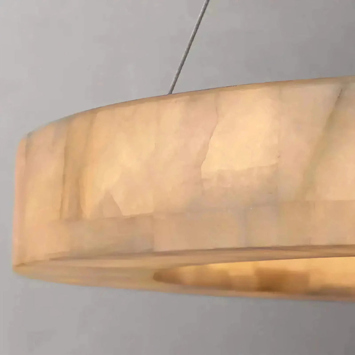 OLYRA 3-TIER ROUND ALABASTER CHANDELIER 39" 47" 59"D - Zelno Lighting