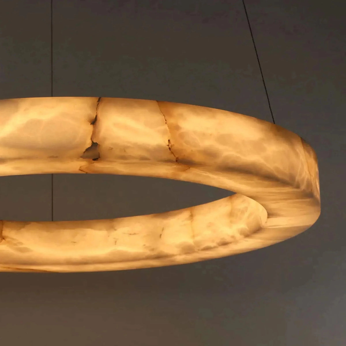 OLYRA 3-TIER ROUND ALABASTER CHANDELIER 39" 47" 59"D - Zelno Lighting