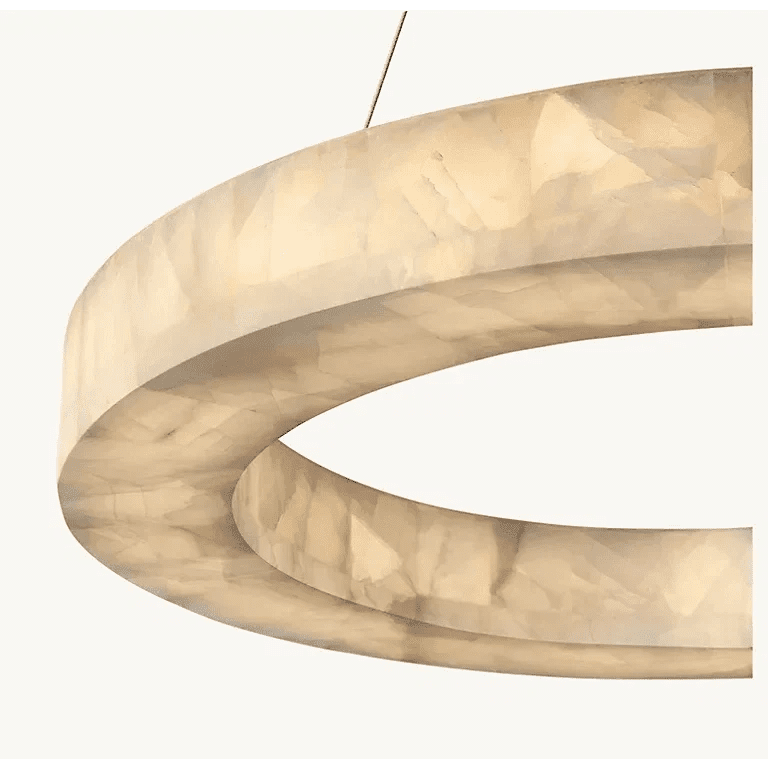 OLYRA 3-TIER ROUND ALABASTER CHANDELIER 39" 47" 59"D - Zelno Lighting