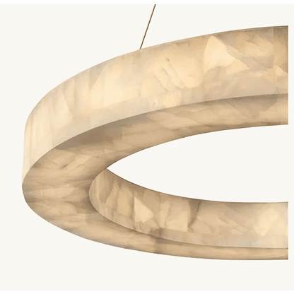OLYRA 3-TIER ROUND ALABASTER CHANDELIER 39" 47" 59"D - Zelno Lighting