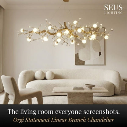 Orgi Statement Linear Branch Chandelier - Zelno Lighting