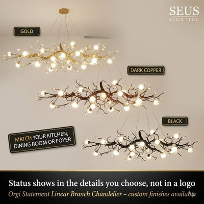 Orgi Statement Linear Branch Chandelier - Zelno Lighting