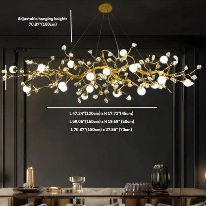 Orgi Statement Linear Branch Chandelier - Zelno Lighting