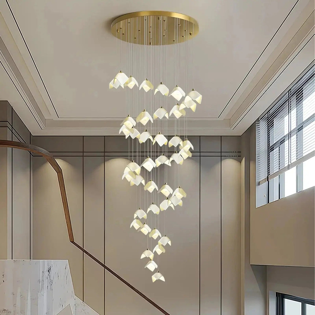 Orlani Bloom Cascade Stairs Chandelier - Zelno Lighting