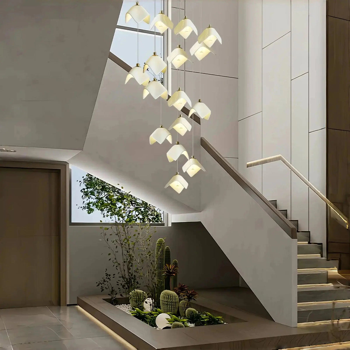 Orlani Bloom Cascade Stairs Chandelier - Zelno Lighting