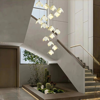 Orlani Bloom Cascade Stairs Chandelier - Zelno Lighting