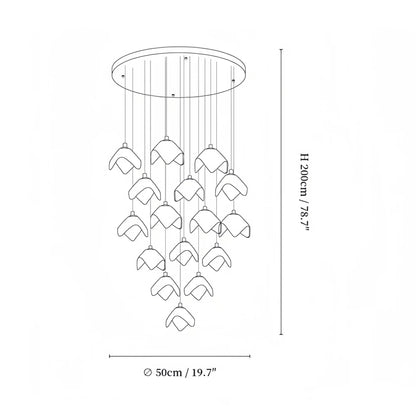 Orlani Bloom Cascade Stairs Chandelier - Zelno Lighting