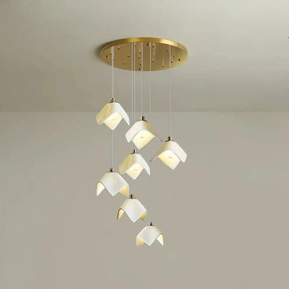 Orlani Bloom Cascade Stairs Chandelier - Zelno Lighting