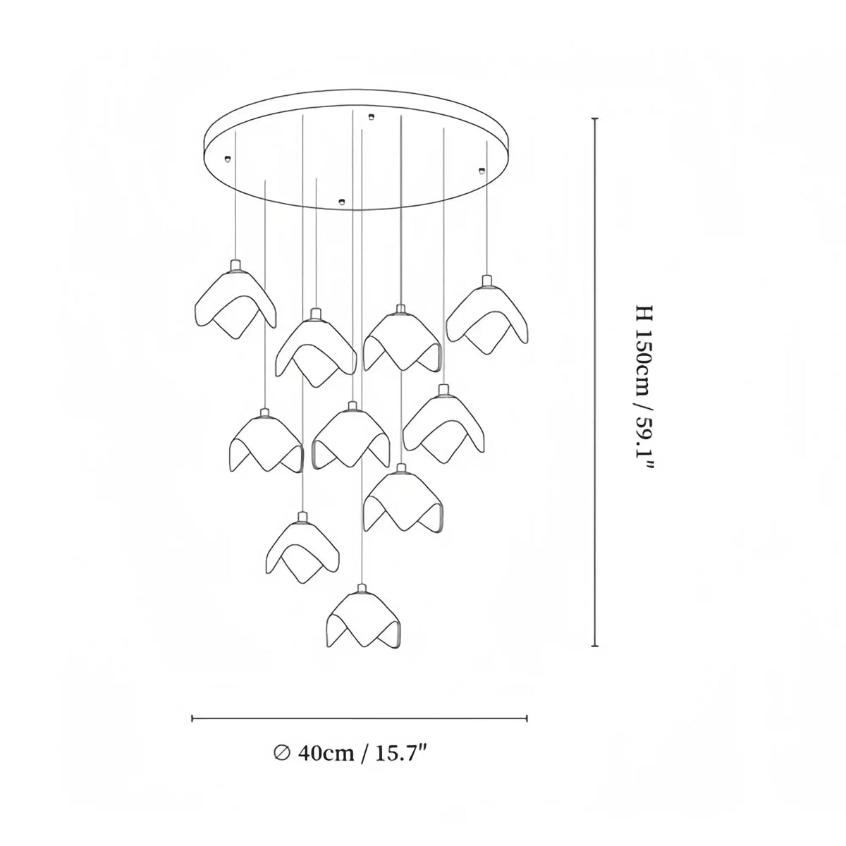 Orlani Bloom Cascade Stairs Chandelier - Zelno Lighting
