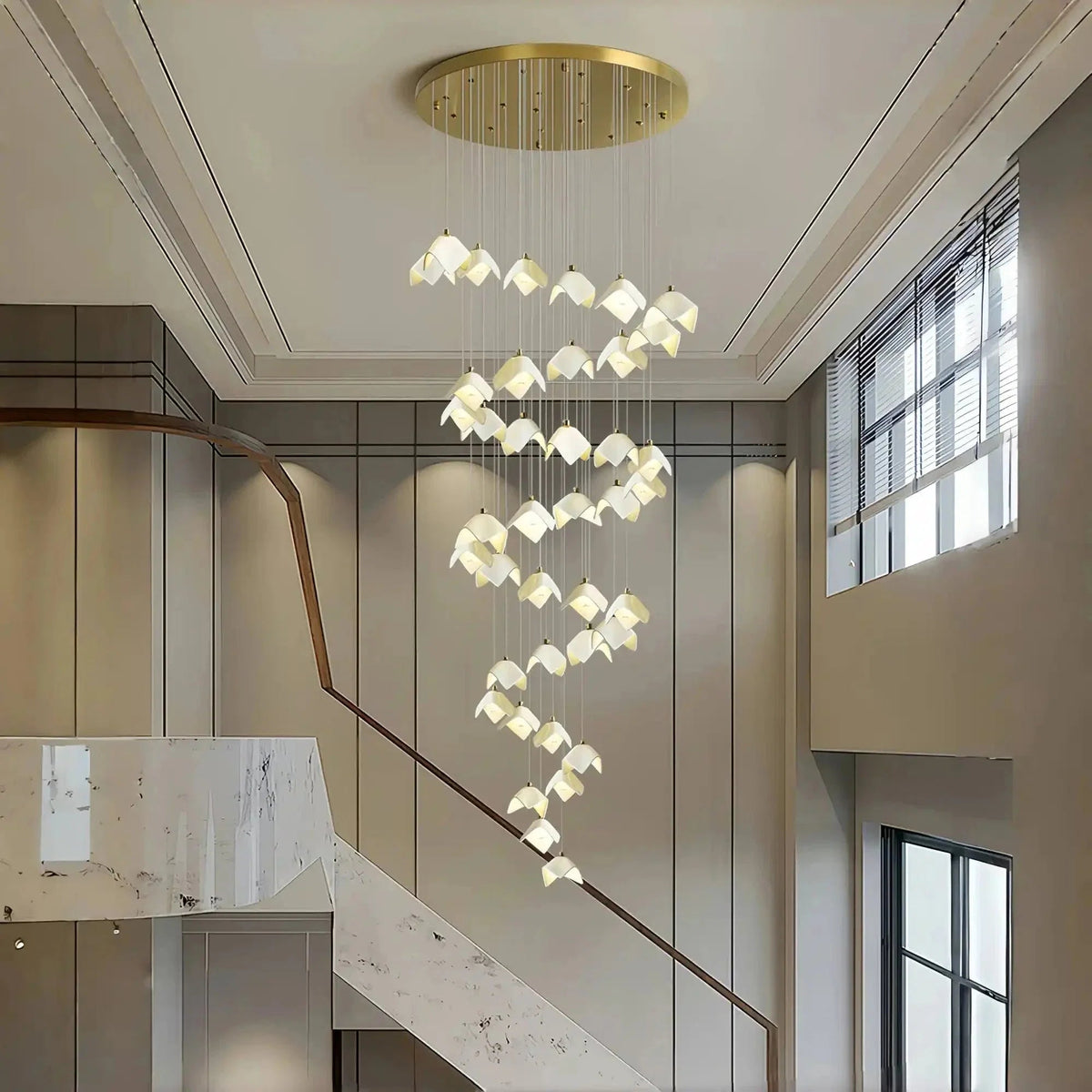 Orlani Bloom Cascade Stairs Chandelier - Zelno Lighting