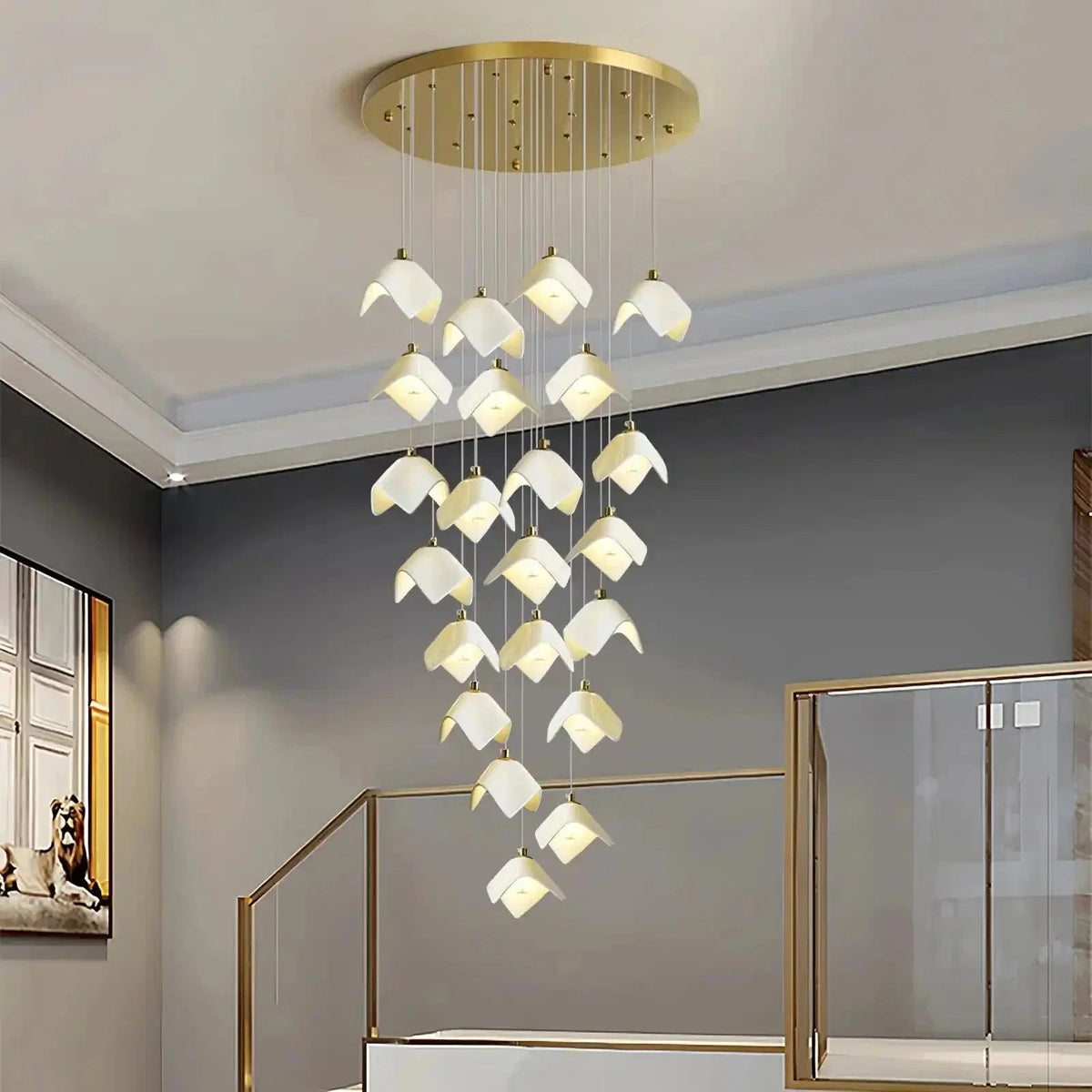 Orlani Bloom Cascade Stairs Chandelier - Zelno Lighting