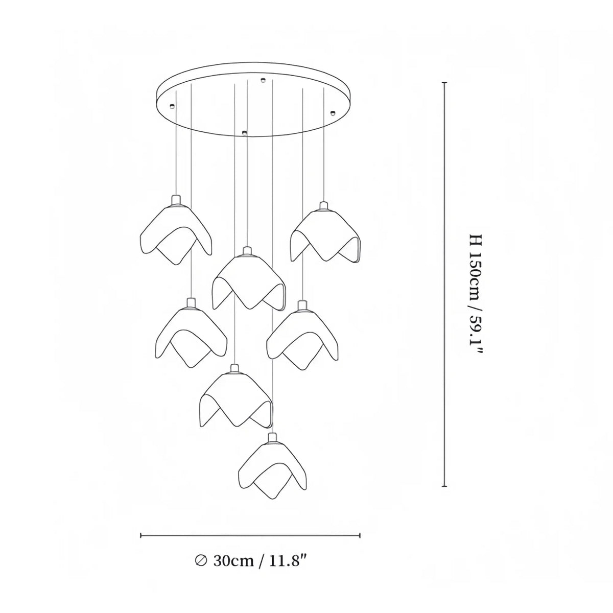 Orlani Bloom Cascade Stairs Chandelier - Zelno Lighting