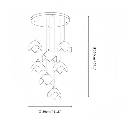 Orlani Bloom Cascade Stairs Chandelier - Zelno Lighting