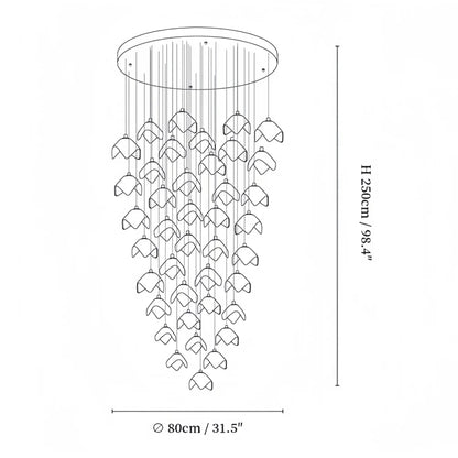 Orlani Bloom Cascade Stairs Chandelier - Zelno Lighting