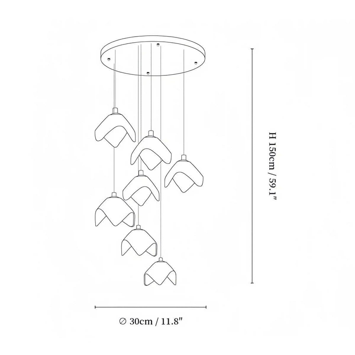 Orlani Bloom Cascade Stairs Chandelier - Zelno Lighting