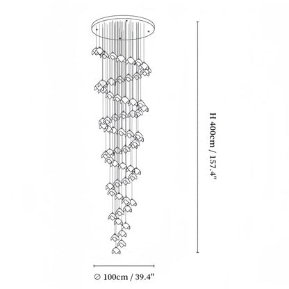 Orlani Bloom Cascade Stairs Chandelier - Zelno Lighting