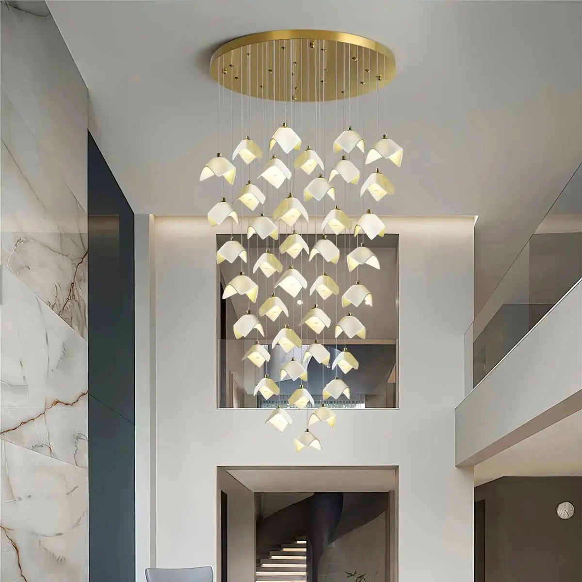 Orlani Bloom Cascade Stairs Chandelier - Zelno Lighting